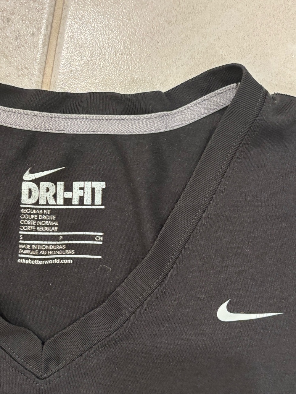 Nike Black V-Neck Dri-FIT Tee